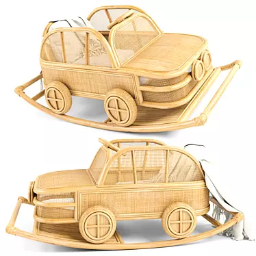 Ride in Style with Kids Rattan BMW 3D model image 1 