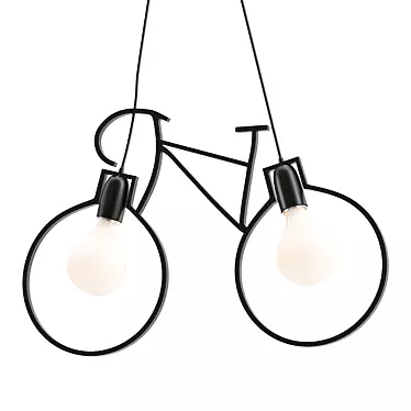 Retro Iron Bicycle Pendant Light 3D model image 1 