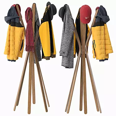 Sleek Milano Coat Stand: Stylish & Functional 3D model image 1 