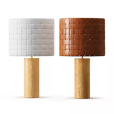 Shinola Parker Rustic Wood Table Lamp 3D model image 1 