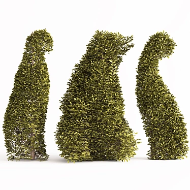 Nature-inspired Animal Bush Sculpture 3D model image 1 