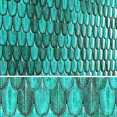 Feather Mosaic Wall Tiles 3D model image 1 