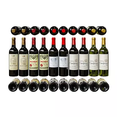 Poly Wine Bottles for Wine Cabinets 3D model image 1 