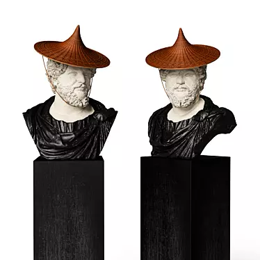 Roman Emperor Septimius Bust - Hat 3D model image 1 