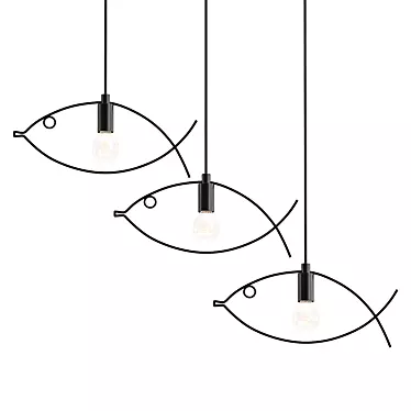 Nordic Fish Pendant Lamp 3D model image 1 