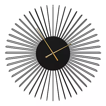 Modern Mesh Matte Black Wall Clock 3D model image 1 
