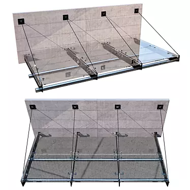 Elegant Glass Canopy: No7 3D model image 1 