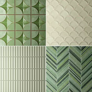 Smooth Green Tiles: Polys and Verts for Elegance. 3D model image 1 
