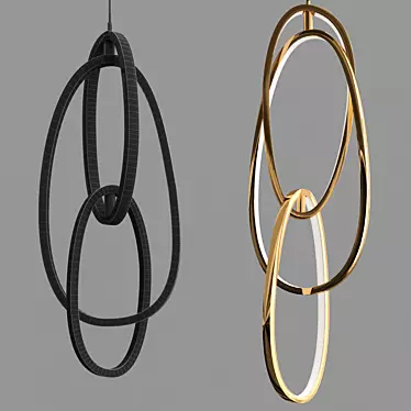 Chic Chain Link Pendant Lighting 3D model image 1 
