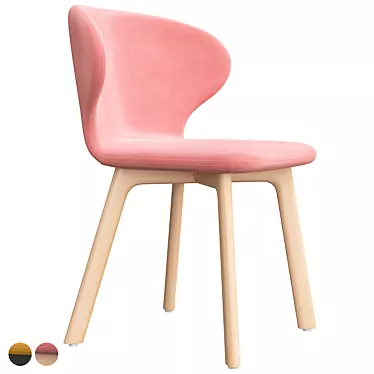 Contemporary Mula Wood Chair: Minimalist Scandinavian Design 3D model image 1 
