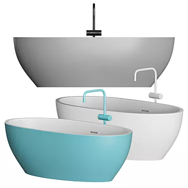 Scene® SPACE Bathtub: Modern Comfort & Exclusive Design 3D model image 1 