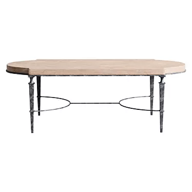 Stylish Mold Coffee Table: Diatom, Plywood, Metal (135x70x46 cm) 3D model image 1 