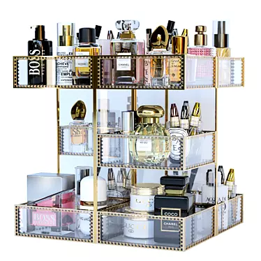 Beauty Salon Essentials: Perfume, Lipstick, Mascara 3D model image 1 