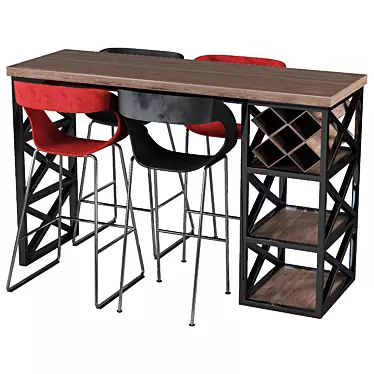 Elevate your space with the Avantgarde Bar Set 3D model image 1 