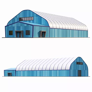 Versatile Tent Building with ABK: 25m x 45.5m x 13m 3D model image 1 