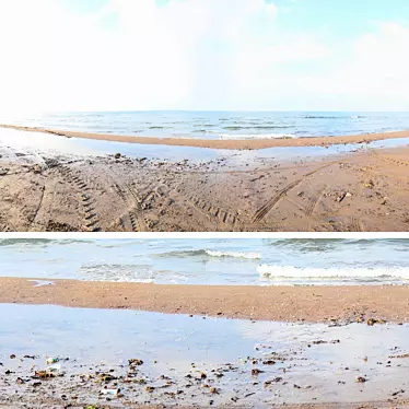 Coastal Vista: Captivating Beach Panorama 3D model image 1 