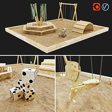Playground 3 - Interactive Outdoor Fun 3D model image 1 