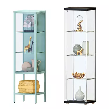 Modern Glass Door Cabinets for Stylish Storage 3D model image 1 