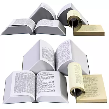 2015 Book Set: Millimeter Units, 860x224x152 Dimension 3D model image 1 