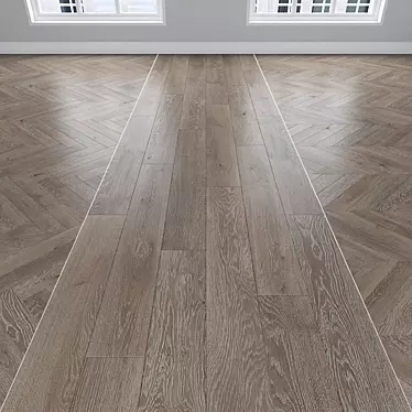 Oak Parquet Flooring: Linear, Chevron & Herringbone 3D model image 1 