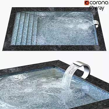 Luxury Oasis: Refreshing Swimming Pool 3D model image 1 
