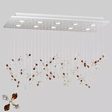 Floating Butterfly Chandelier: Exquisite Crystal Elegance 3D model image 1 