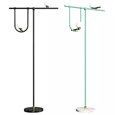 Elegant Birds Floor Lamp 3D model image 1 