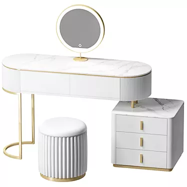 Frandiss Vanity Set - Mirror and Dressing Table 3D model image 1 