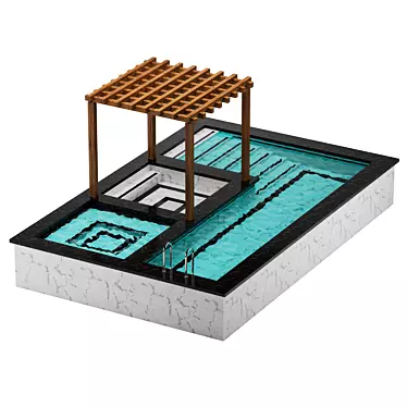 Ultimate Oasis: Pool, Gazebo, Jacuzzi 3D model image 1 