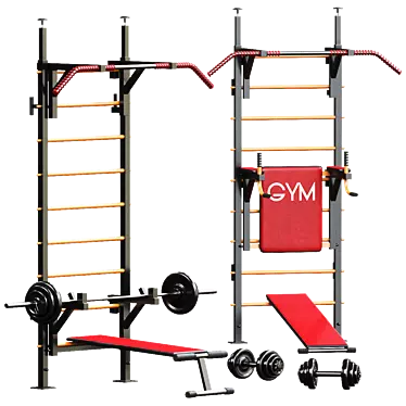 Sport Swedish Wall: Versatile Fitness Equipment 3D model image 1 