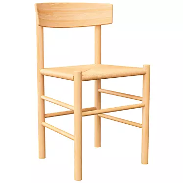 Gubi 2 Wooden Chair: Stylish and Versatile 3D model image 1 