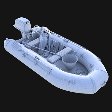 Motorized Inflatable Boat 3D model image 1 