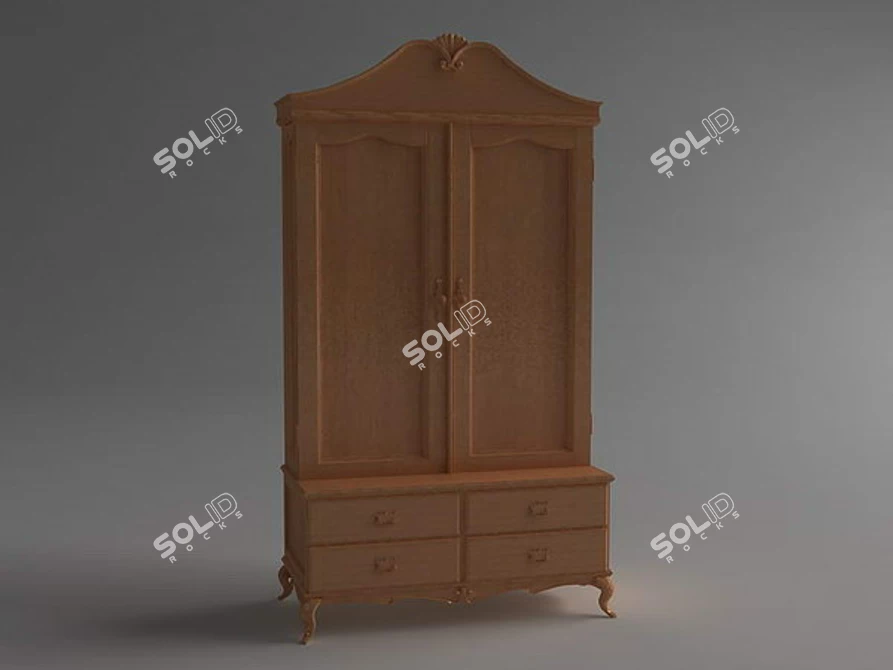 Minimalist Wardrobe: Sleek & Spacious 3D model image 1