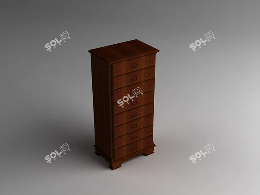 Sleek Minimalist Wardrobe 3D model image 1