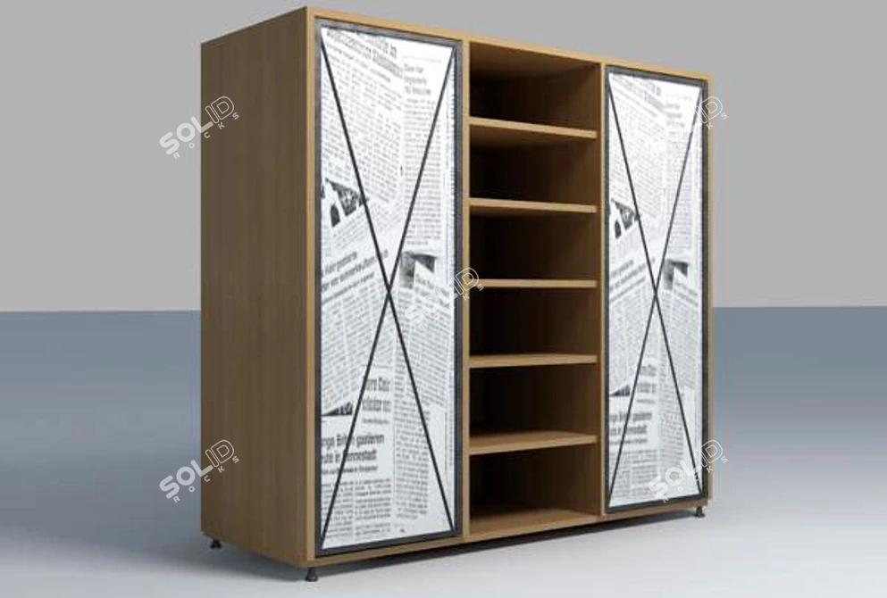 Teenage Bookshelf Cabinet 3D model image 1