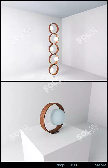 Giuko Glass Orb Lamp Set 3D model image 1