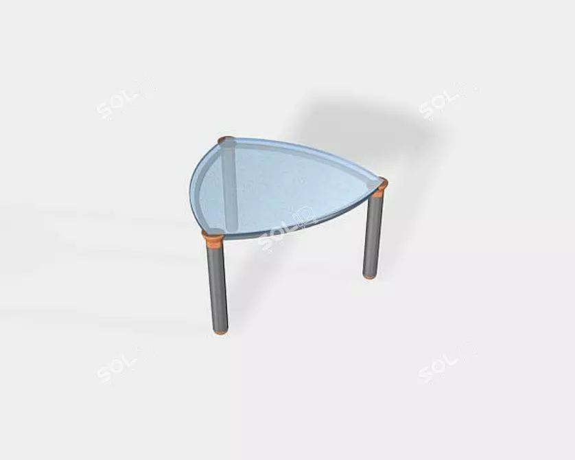 Modern Glass-Top Aluminum Table 3D model image 1