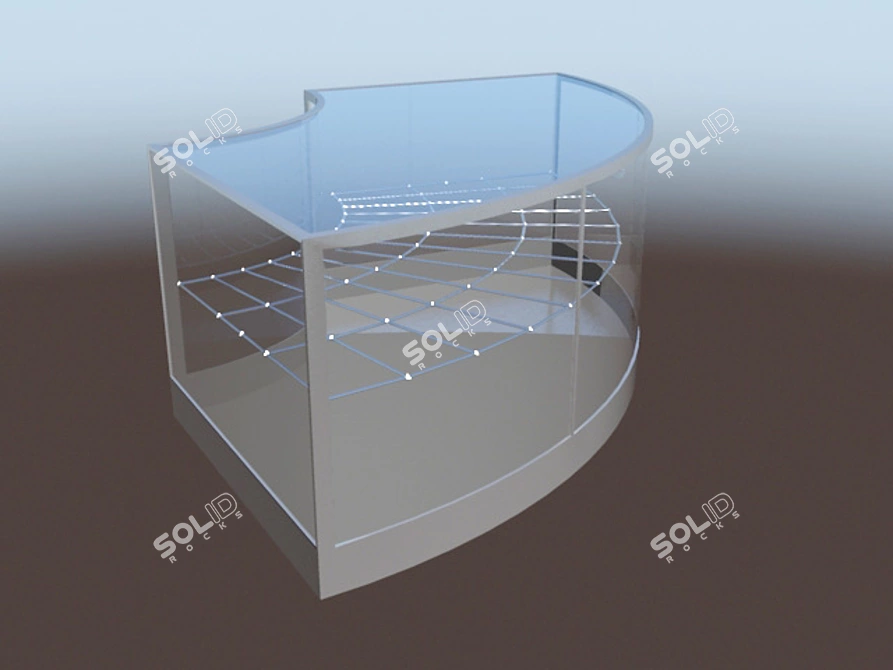 Corner Vitrine: 3d Max 9, Arch&Design Materials (Mental Ray) 3D model image 1