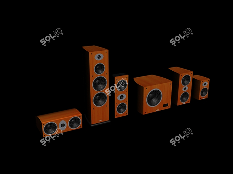 AE Speaker Set with Subwoofer 3D model image 1