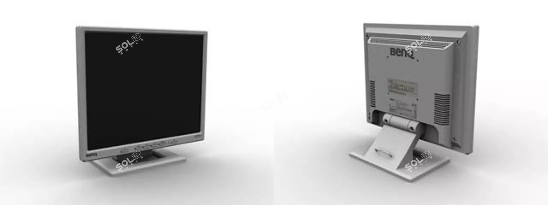 Sleek BenQ Desk Monitor 3D model image 1