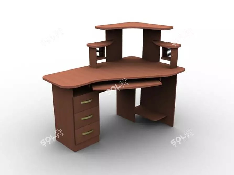 Sleek Desktop Workstation 3D model image 1