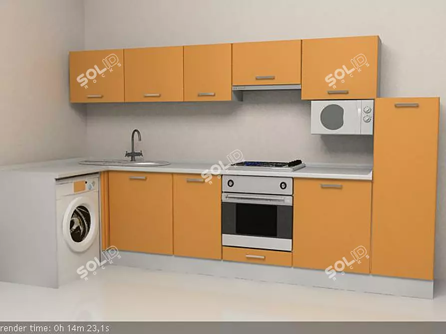 Premium Kitchen Set 3D model image 1