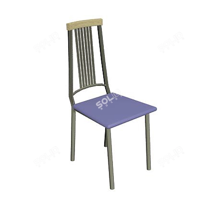 Metal Nickel Chair: Sleek and Sturdy 3D model image 1