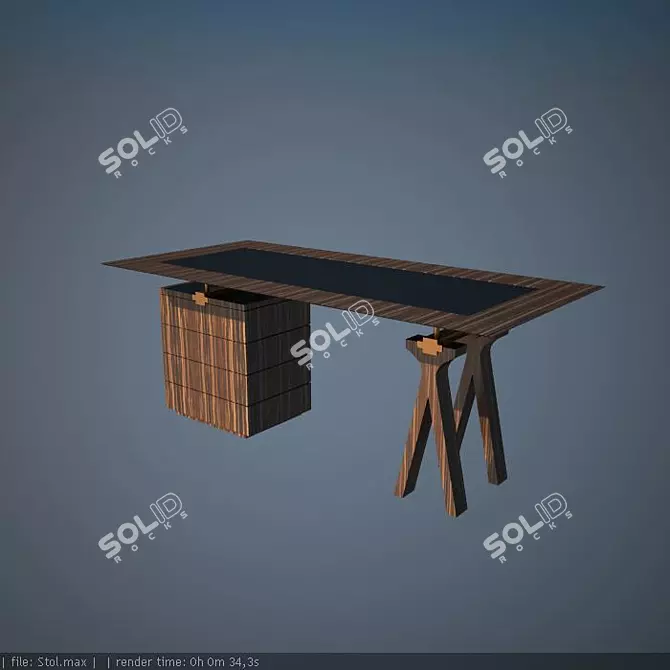 Title: Compact Folding Dining Table 3D model image 1