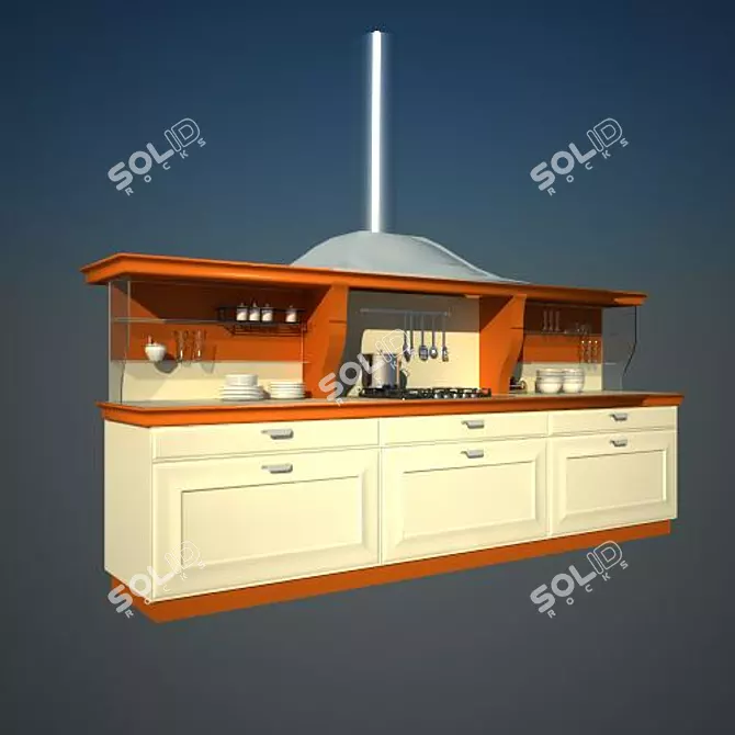 Elegant Gioconda Snaidero Kitchen 3D model image 1