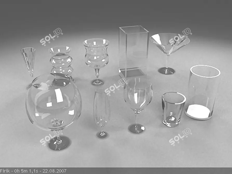 Glass-like V-Ray Material 3D model image 1