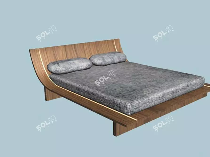 Cozy Dream: Textured Bed 3D model image 1