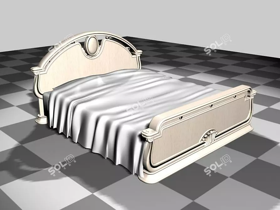 Russian Classic Stilema Bed 3D model image 1