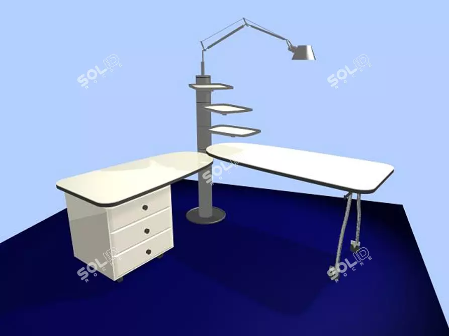 Sleek Writing Desk for Kids 3D model image 1