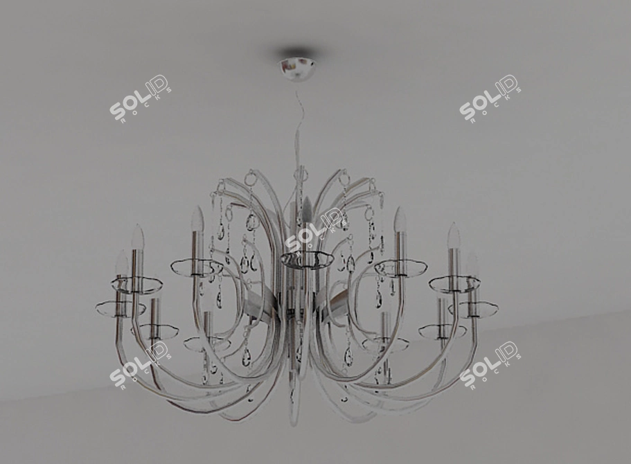 Title: Elegant Gold Chandelier 3D model image 1